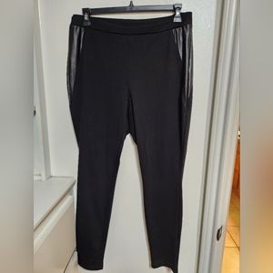 I.N. Studio Black Size 1X Leggings With Faux Leather Detail